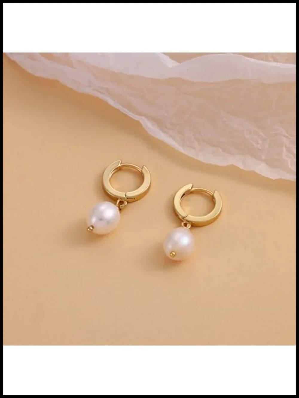 14K Gold Plated Pearl Drop Earrings for Women, Hypoallergenic Dangle Earrings